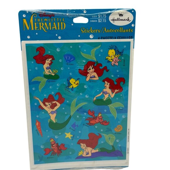 Disney The Little Mermaid Stickers By Hallmark Vintage NEW - Picture 1 of 2